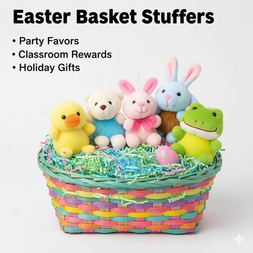 Yaliuliu Mini Stuffed Animals Bulk – 24 Pack Tiny Plushies Keychain for Kids, Small Animal Plush Toys for Classroom Rewards, Birthday Party Favors, Claw Machine, Easter, Halloween & Christmas Gifts