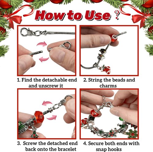 Advent Calendar 2025 - DIY Jewelry Charm Bracelet Kit for Girls | 24-Day Christmas Countdown Gift