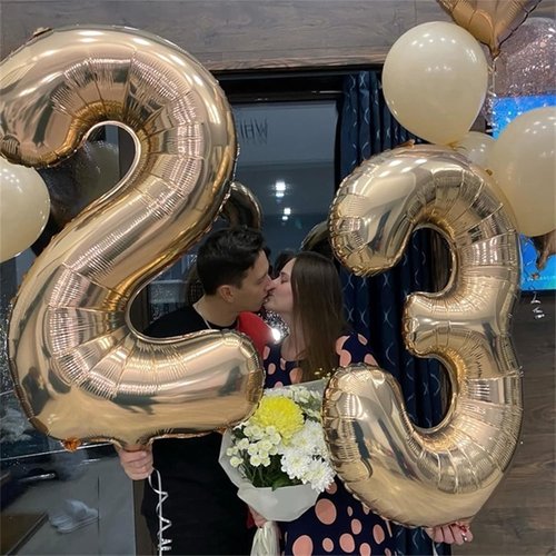 Champagne Gold Number 2 Balloon - 40 Inch Large Foil Helium Balloon for 2nd Birthday & Graduation Celebrations