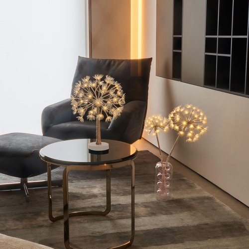 LITBLOOM Lighted Dandelion Tabletop Tree with Timer Battery Operated and USB Plug in, Twig Tree with Lights 18IN 48 Warm White LED Lights for Table Mantle Room Christmas Decoration