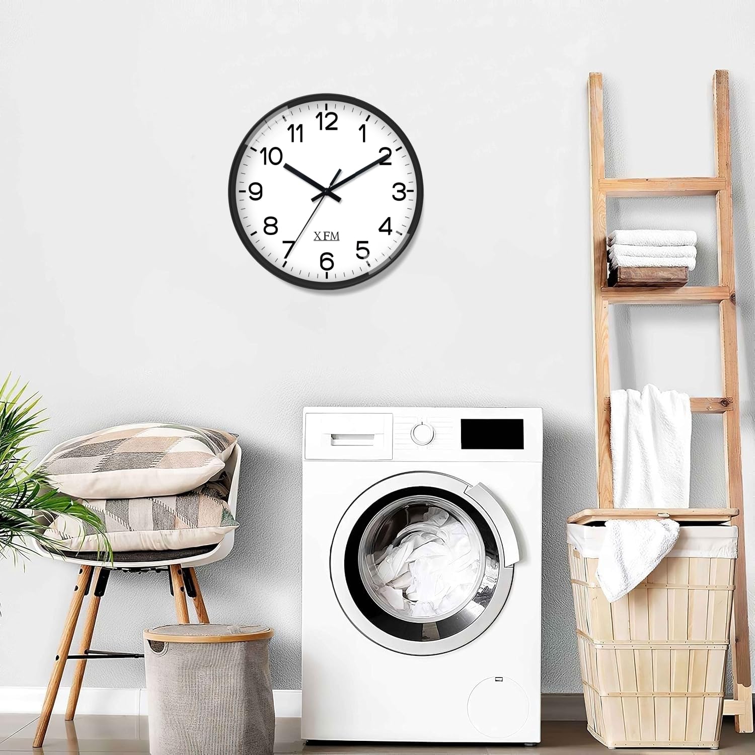 XFM Wall Clock Silent Wall Clocks Battery Operated 8 Inch Small Classic Analog Clock Modern Simple Decorative for Kitchen Office Bedroom Decor