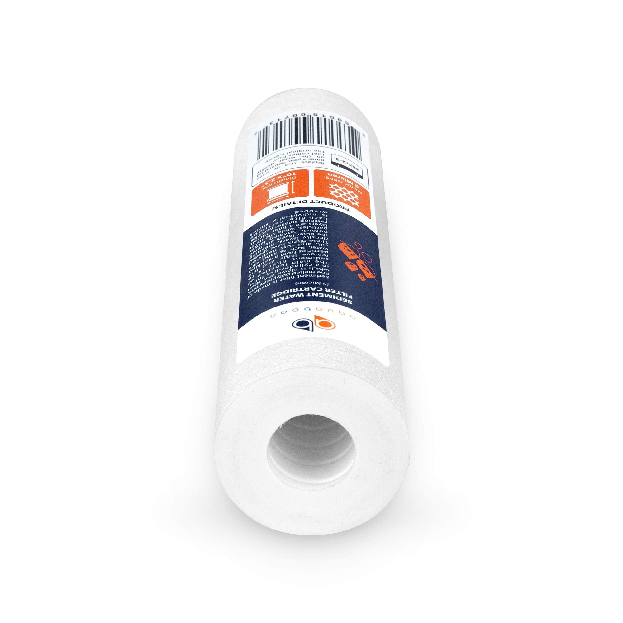 Aquaboon 5 Micron 10 x 2.5 House Water Filters Cartridges, Set of 12 | Sediment & Carbon Filter Replacements Compatible with WHKF-WHWC, P5, WHKF-GD05