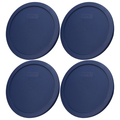 Pyrex 7402-PC 6/7-Cup Blue Replacement Lid for 7402 Sculpted Mixing Bowl & 7203 Bowl (4-Pack) - Made in the USA