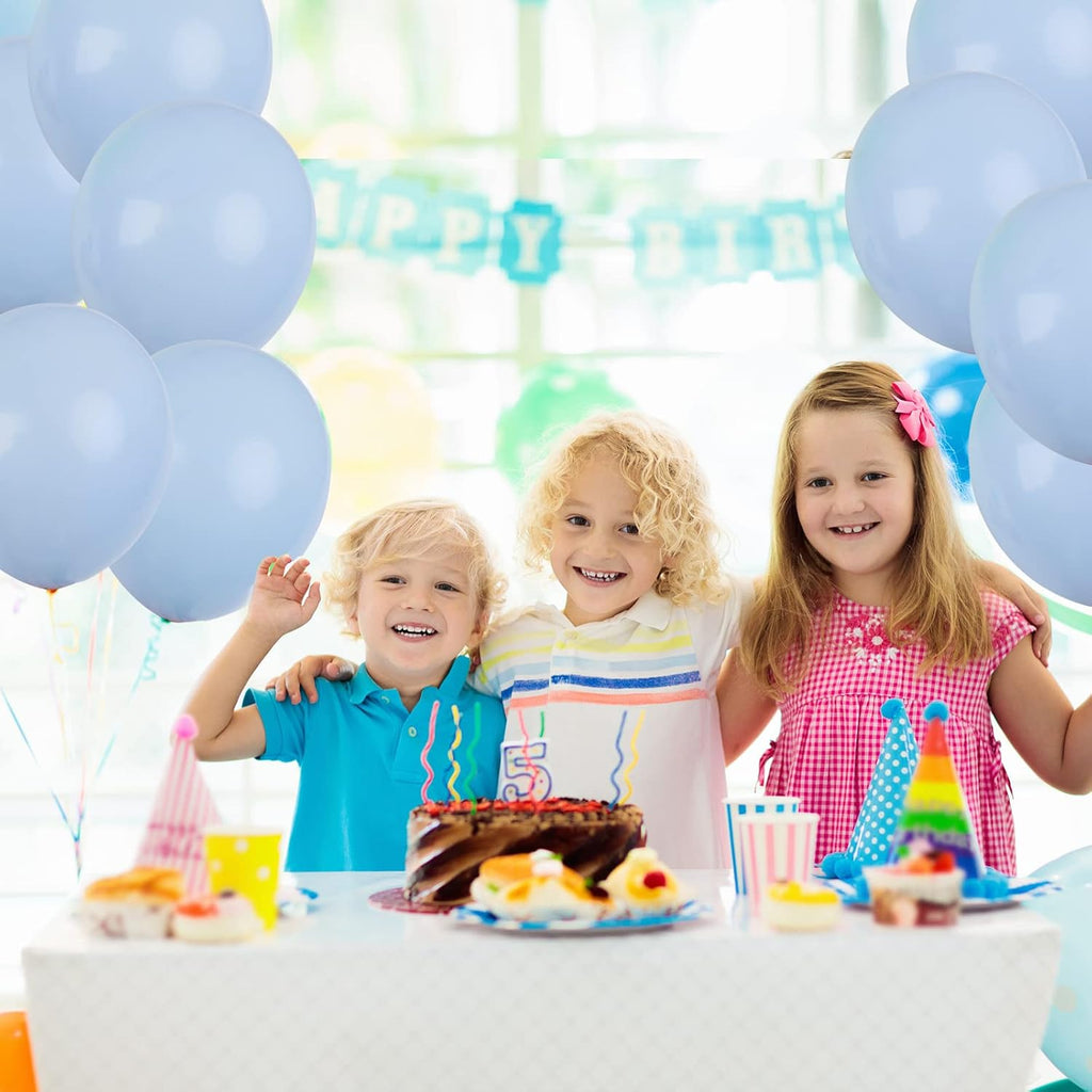 RUBFAC Pastel Blue Balloons - 129-Piece Set in Various Sizes for Birthday, Baby Shower & Wedding Decor