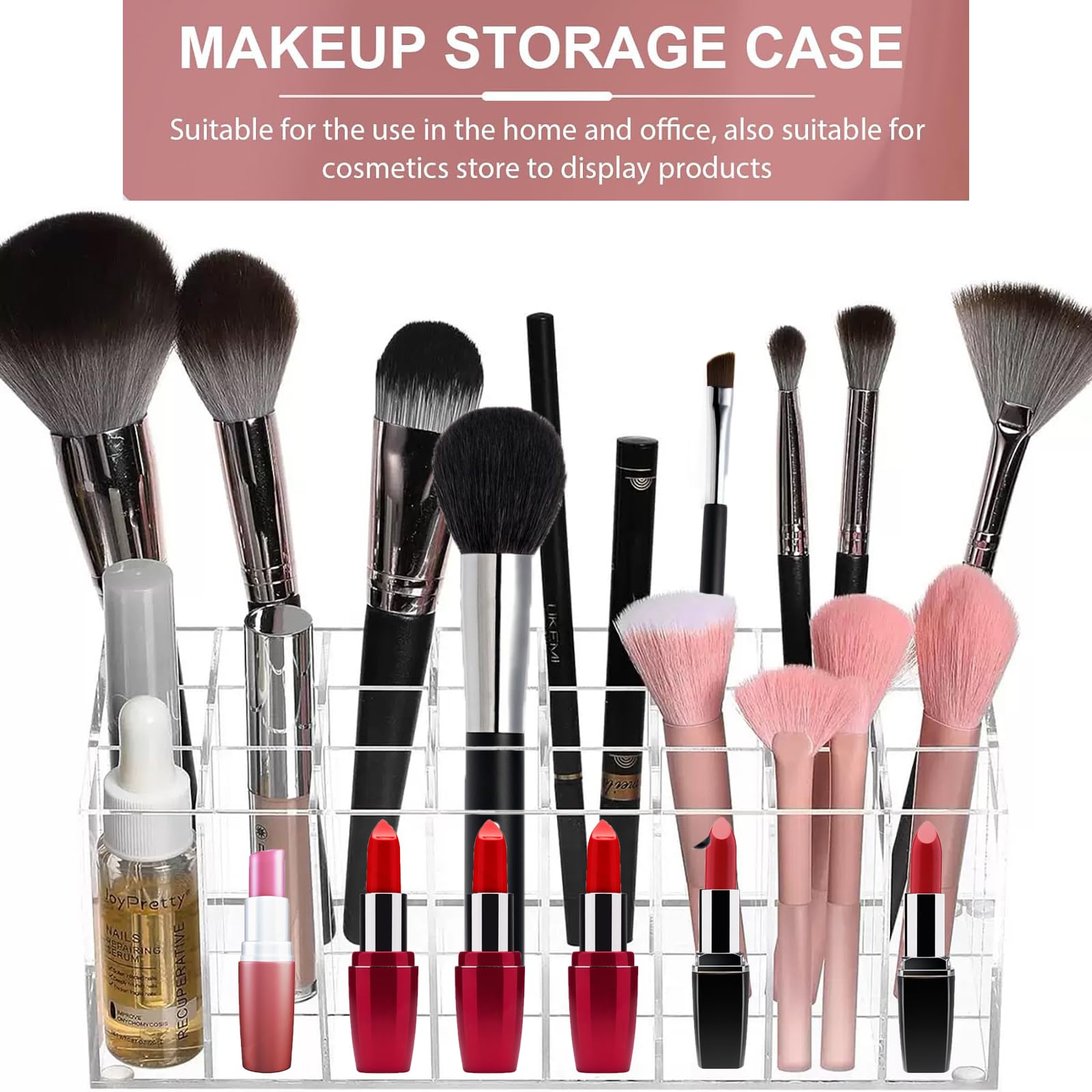 Dmopipp Lipstick Organizer 24 Slot Lipstick Holder Display Rack Small Clear Plastic Compact Lip Gloss Perfume Sample Mascara Holder