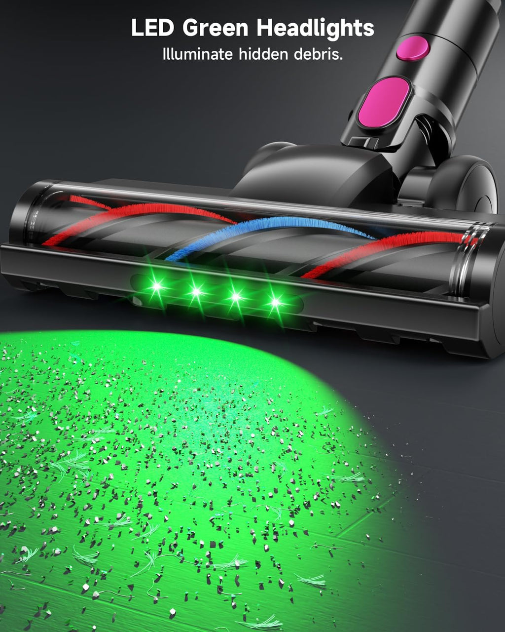 MYUAKO Cordless Vacuum Cleaner - Powerful 650W Suction, 75 Mins Runtime, 2L Capacity for Pet Hair & Carpets