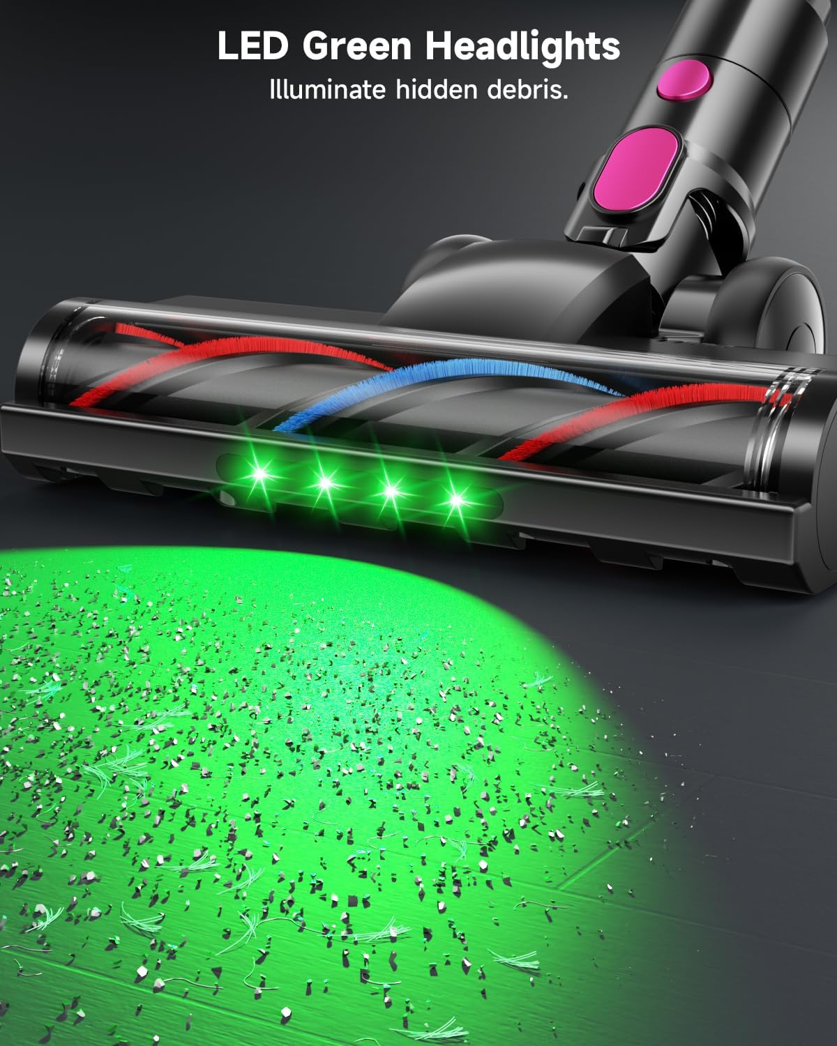 MYUAKO Cordless Vacuum Cleaner - Powerful 650W Suction, 75 Mins Runtime, 2L Capacity for Pet Hair & Carpets