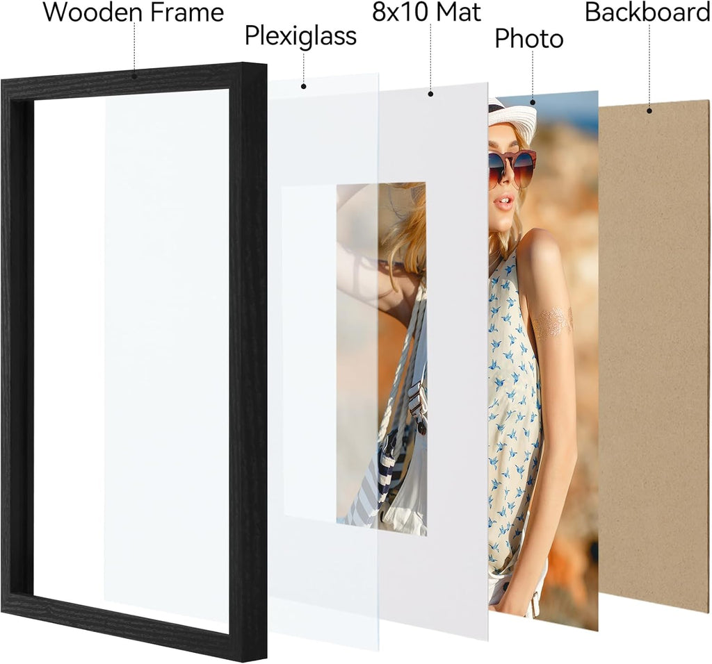 Vittanly 11x14 Picture Frame - Versatile Display for 8x10 or 11x14 Photos - Black, Wall Mountable