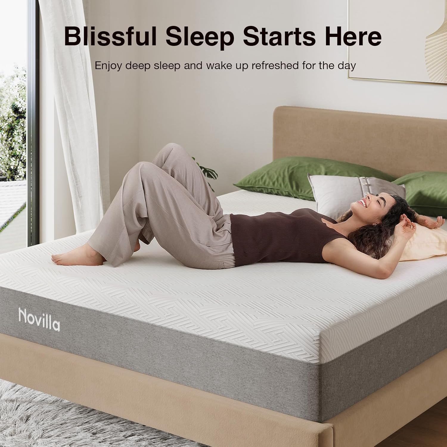 Novilla Twin XL Mattress - 10 Inch Gel Memory Foam for Cool Comfort & Pressure Relief | Medium Plush
