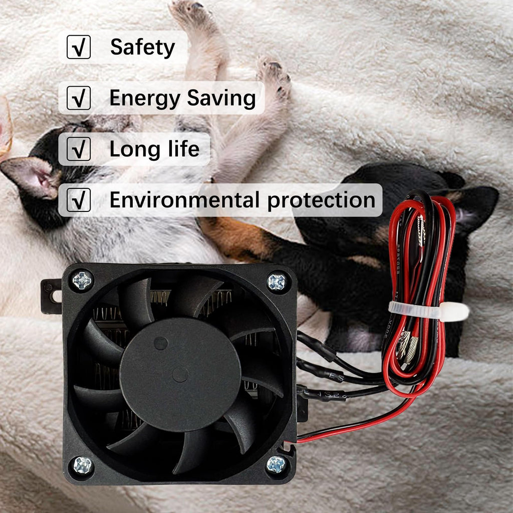 PTC Car Fan Air Heater, 12V 100W Constant Temperature Heaters with Ceramics Fast Heating, Air Dehumidification Fan Heater for Small Room Space Heater Air Conditioning Appliances