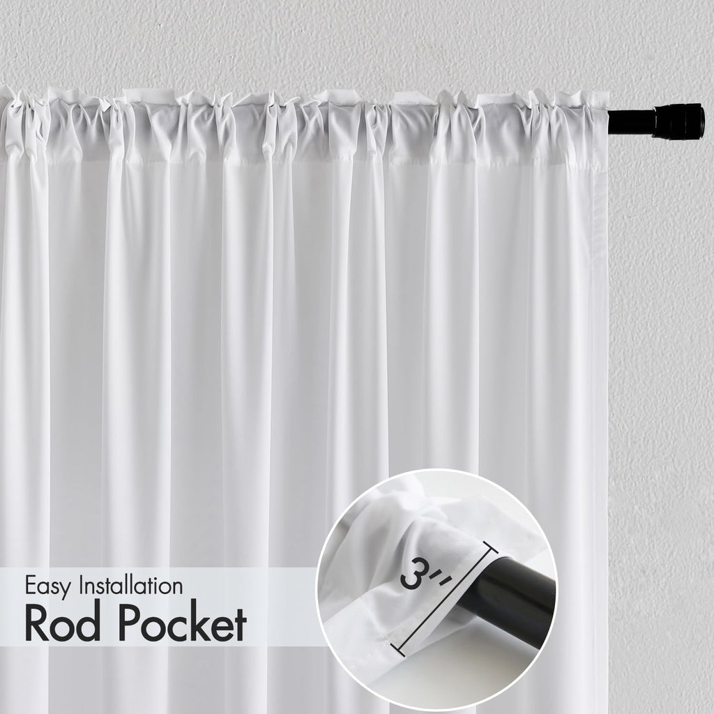 MIULEE White Sheer Curtains - Light Filtering Privacy Drapes, 84 Inches Long, 2 Panels Set