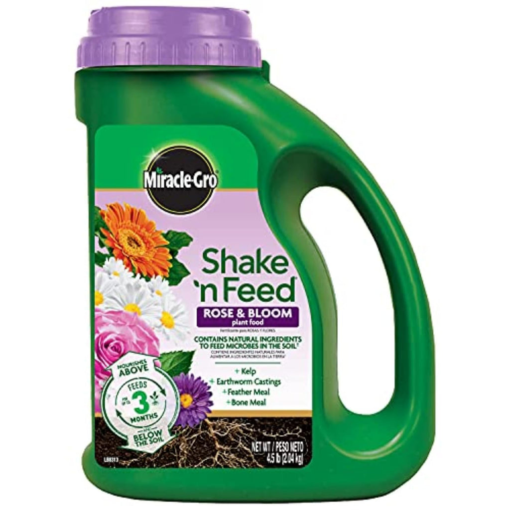 Miracle-Gro Shake 'n Feed Rose & Bloom Plant Food - Long-Lasting Granular Fertilizer for Flowers - 4.5 lbs