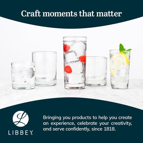 Libbey 132 Heavy Base Hi-Ball Glasses, 8-ounce, Set of 24
