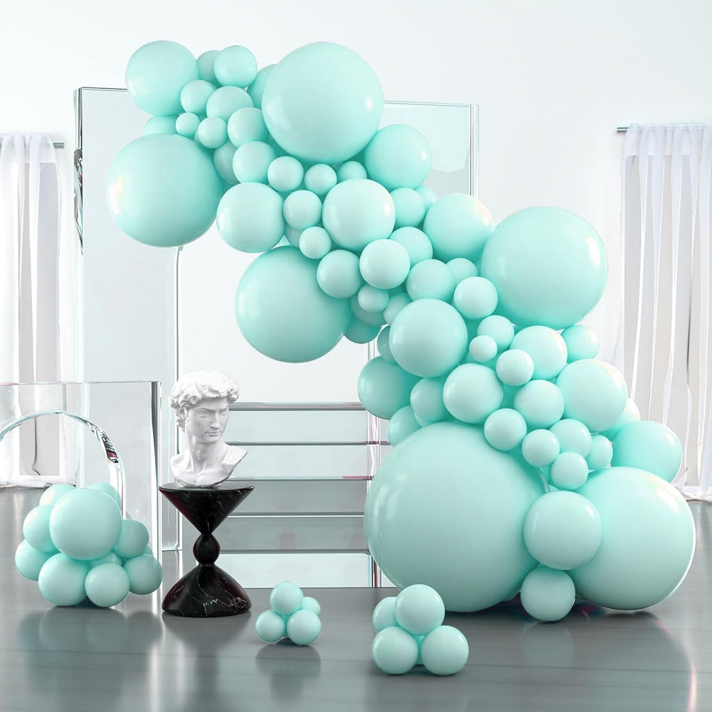 PartyWoo Teal Balloon Arch Kit - 127-Piece Set with 36, 18, 12, 10, & 5-Inch Balloons for Baby Showers, Weddings & Birthdays