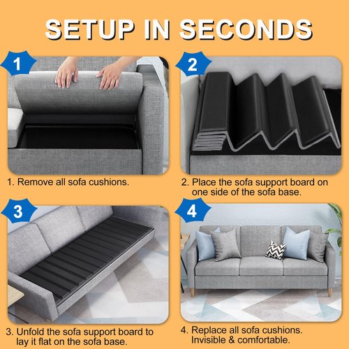 LAVEVE Heavy Duty Couch Cushion Support Board for Sagging Sofa, 21.5''x81'' Extra Thick Solid Wood Under Couch Insert with Anti-Slip Dots, Repair Sagging Spring Sofa and Replace Worn Cushions