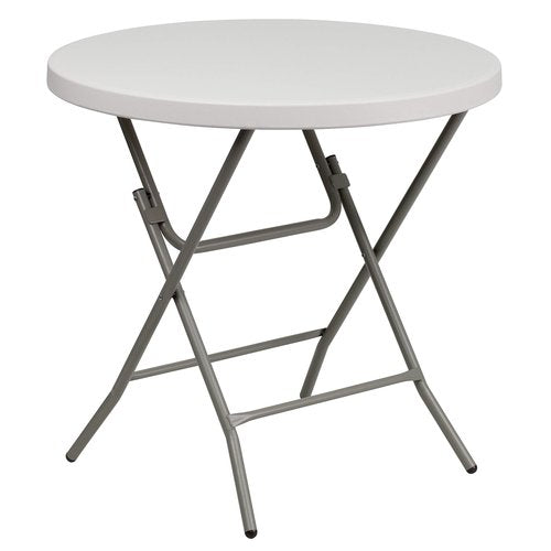 Flash Furniture Kathryn Commercial Grade 2.63-Foot Round Granite White Plastic Folding Table
