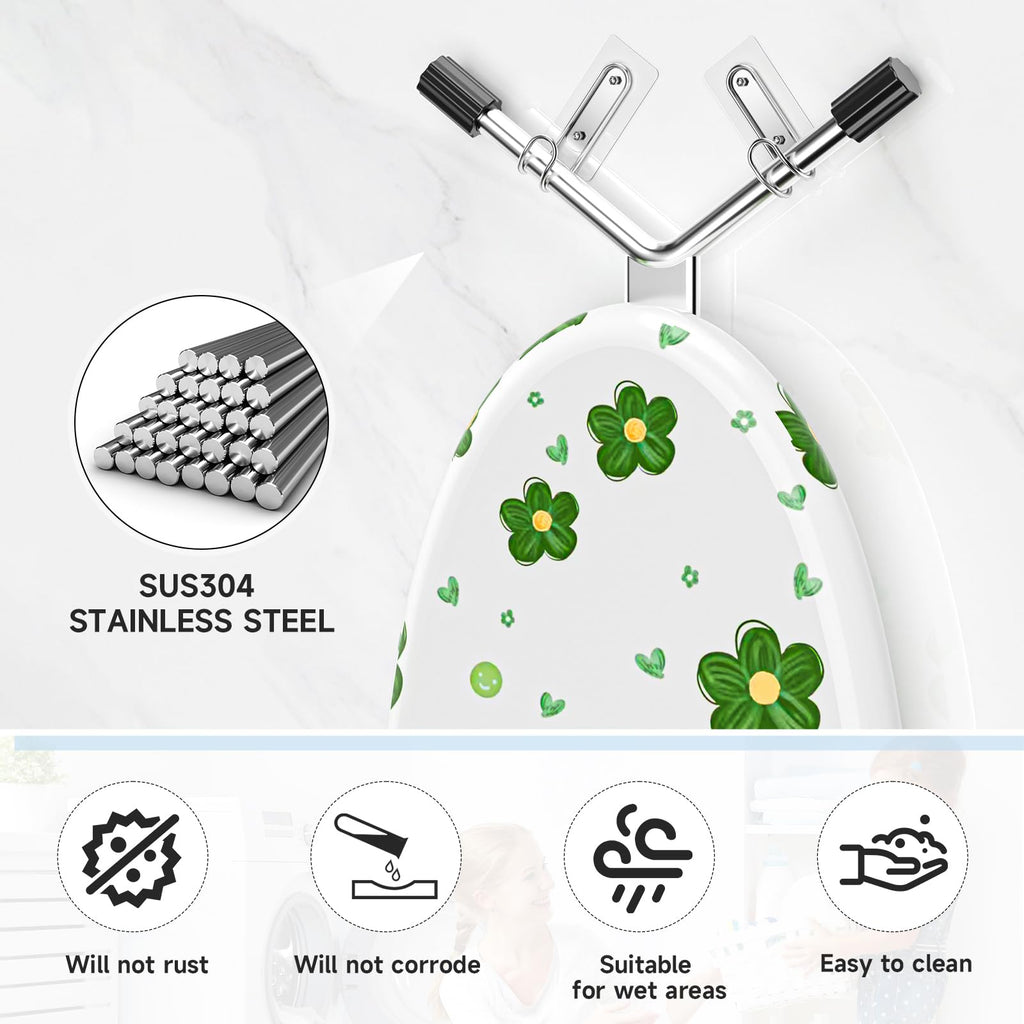 XILIMEN Ironing Board Holder Wall Mount, Durable Ironing Board Holder Stainless Steel, Space Saving Iron Board Hook for Wall Heavy Duty, for Laundry Room Livingroom Bathroom Small(Y or T Leg)