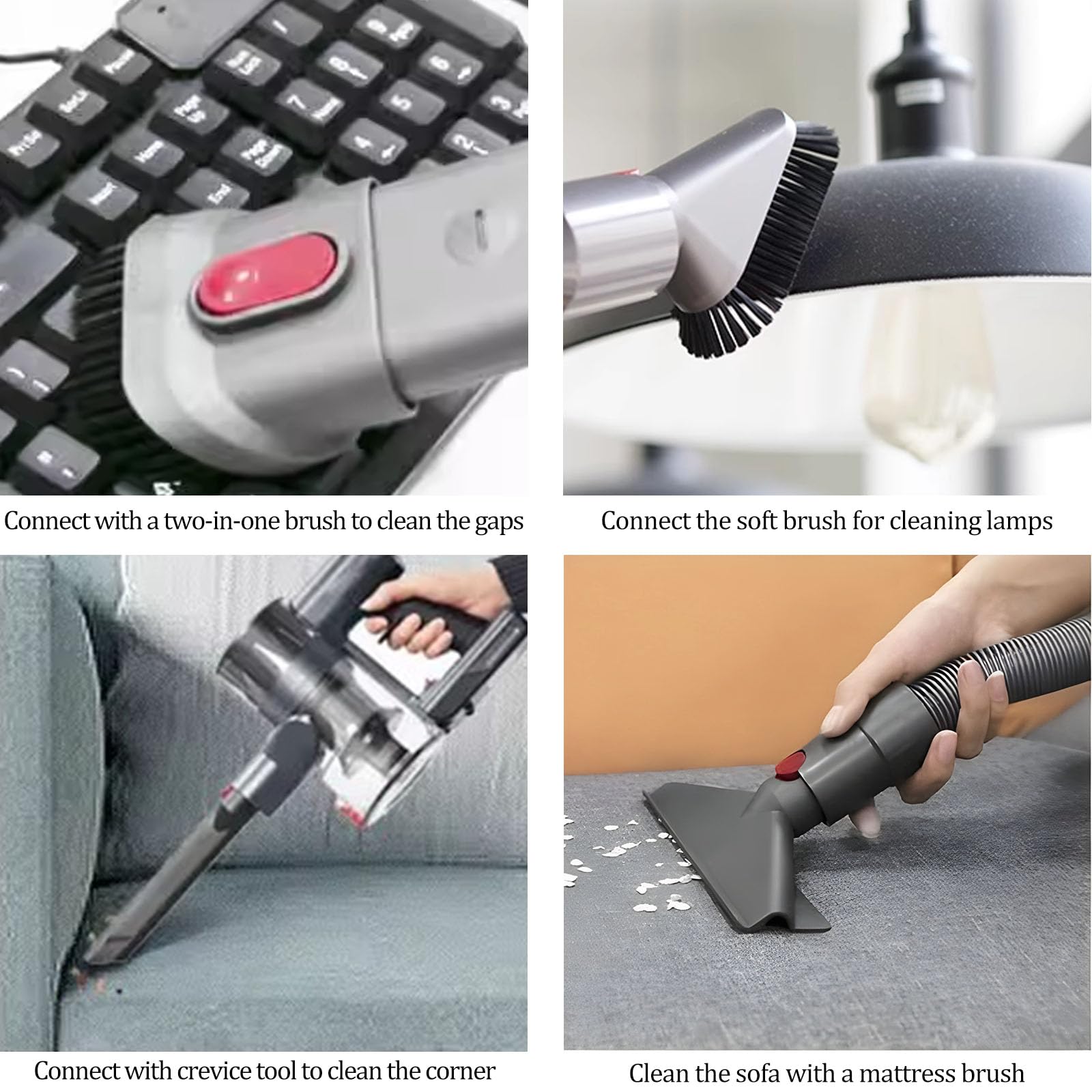 POMBEU for Dyson Vacuum Attachments Parts Kit V8 V11 V15 V12 V10 V7 Gen5 Cordless Replacement Head, Deep Cleaning of Multi-Functional Accessories, Suitable for Various Settings Such as Homes & Cars