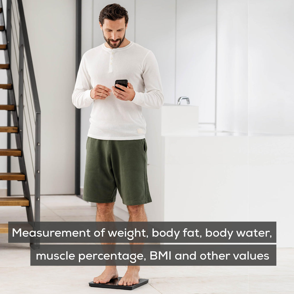 Beurer BF500 Smart Body Analysis Scale with Bluetooth & App, Accurate Digital Diagnostic Scale Measures Body Fat, Muscle Mass, Caloric Needs, 396 lbs, XL Display