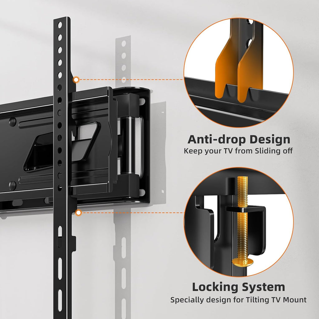 Simple Trending Full Motion TV Wall Mount - Articulating Dual Arms for 32-70 Inch TVs, Supports 132 lbs