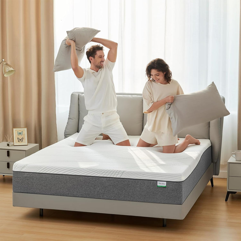Novilla Queen Size Mattress - 10 Inch Gel Memory Foam for Plush Comfort & Pressure Relief | CertiPUR-US Certified