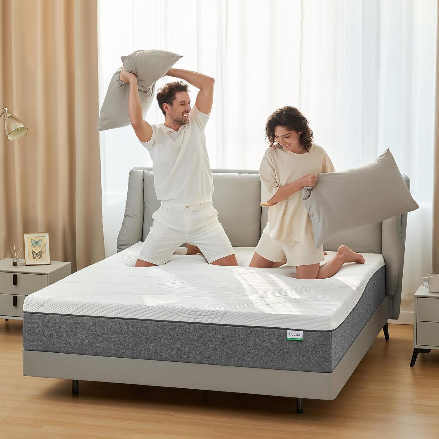 Novilla Queen Size Mattress - 10 Inch Gel Memory Foam for Plush Comfort & Pressure Relief | CertiPUR-US Certified
