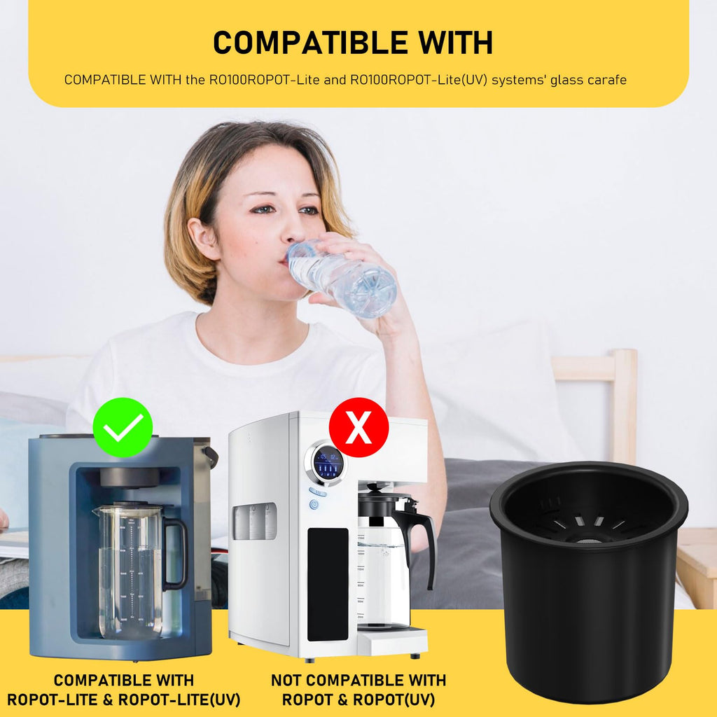 RO100ROPOT-Lite RO Remineralization Water Filters Replacement, Compatible with Bluevua RO100ROPOT-Lite and RO100ROPOT-Lite(UV) Systems, Alkaline for Reverse Osmosis Filter, 4 Pack