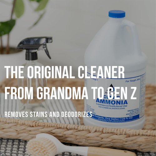 CPDI Clear Ammonia Cleaner Liquid, 1 Gallon, Multipurpose, Multi-Surface Cleaning Solution Removes Grease, Hard Water Stains, and Odors, Kitchen and Bathroom Use