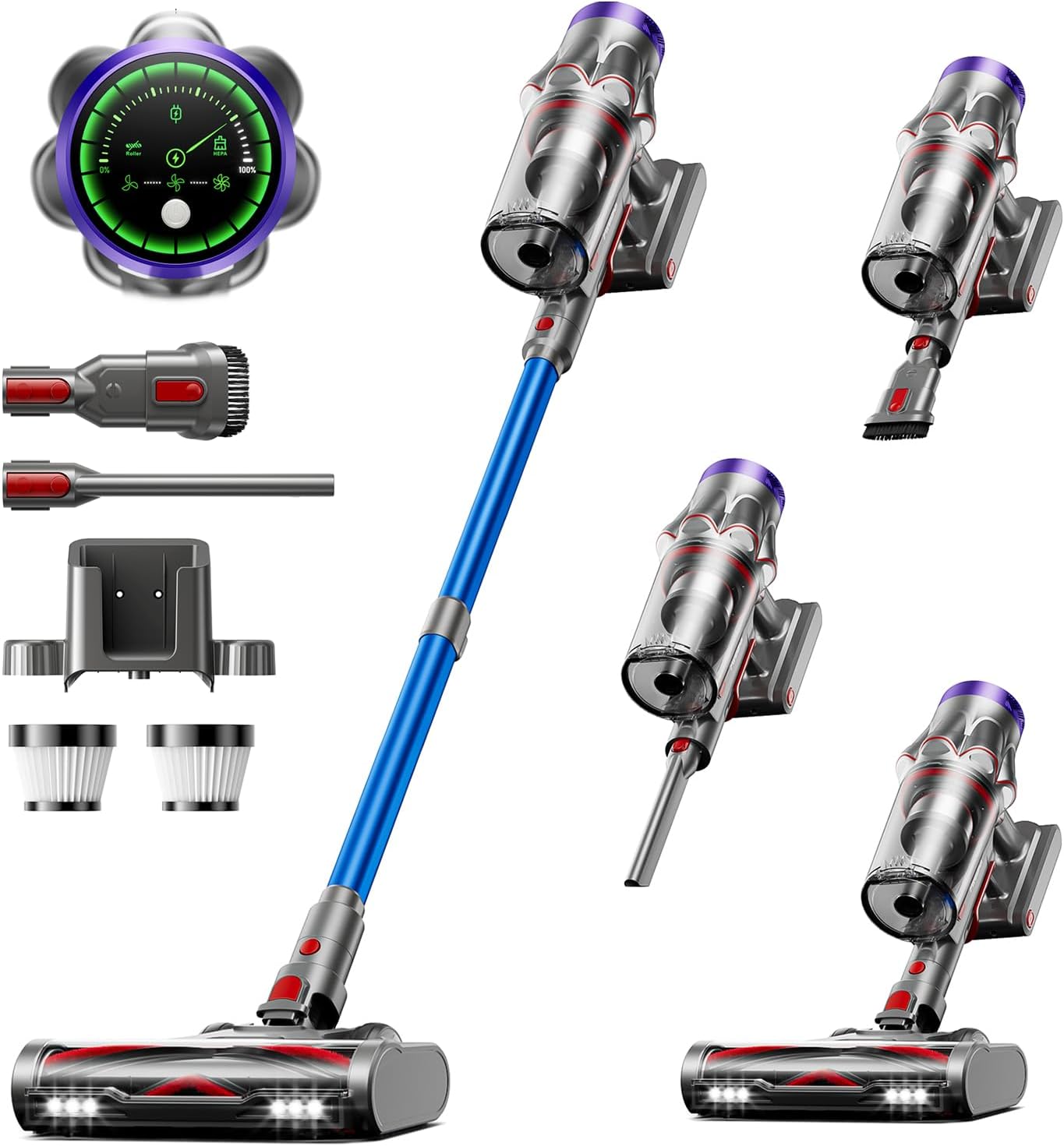 Skiennix Cordless Vacuum Cleaner - 55KPa Powerful Suction | 70-Minute Runtime for Home & Pet Hair