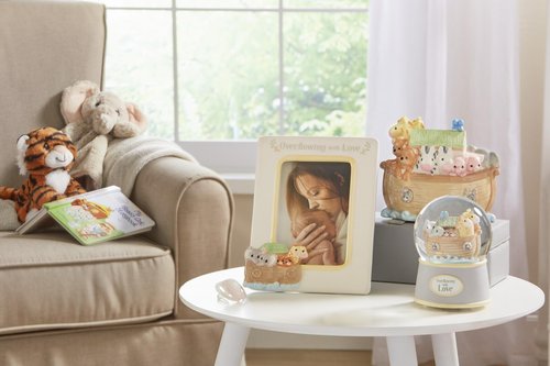 Precious Moments "Overflowing with Love" Noah's Ark Inspired Musical Resin Snow Globe, Sentimental Nursery Décor, Ideal Baby Shower or Holiday Figurine Gift, 173432