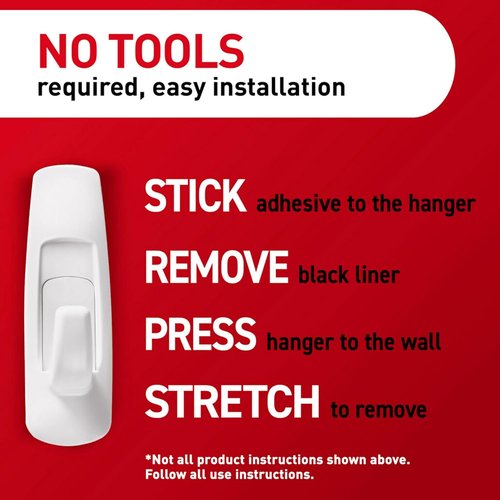 Command Large Utility Hooks - 5 lb Capacity, Damage-Free Adhesive Strips | 7 Hooks & 12 Strips for Easy Organization