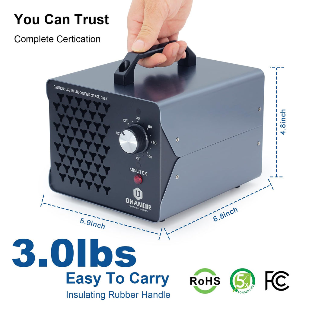 ONAMOR Ozone Generator 88,000mg - Ozone Machine for Home, Smoke, Car, and Pet Room. (Suitable for Area of 7,000 Square Feet) - Blue