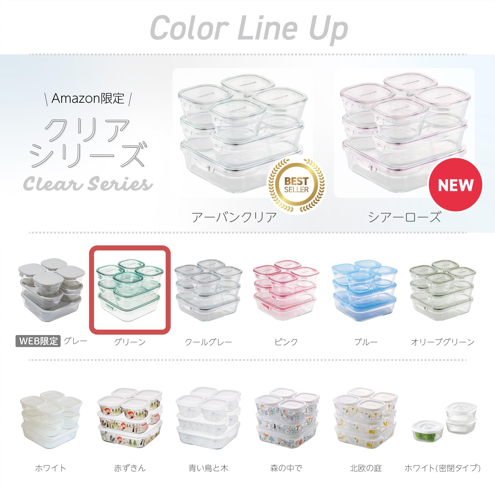 iwaki KC3240N-G Heat-resistant Glass Storage Container, Green, Square Shape, 15.9 fl oz (450 ml) x 4 Pieces, Rice, 1 Pair Pack & Range