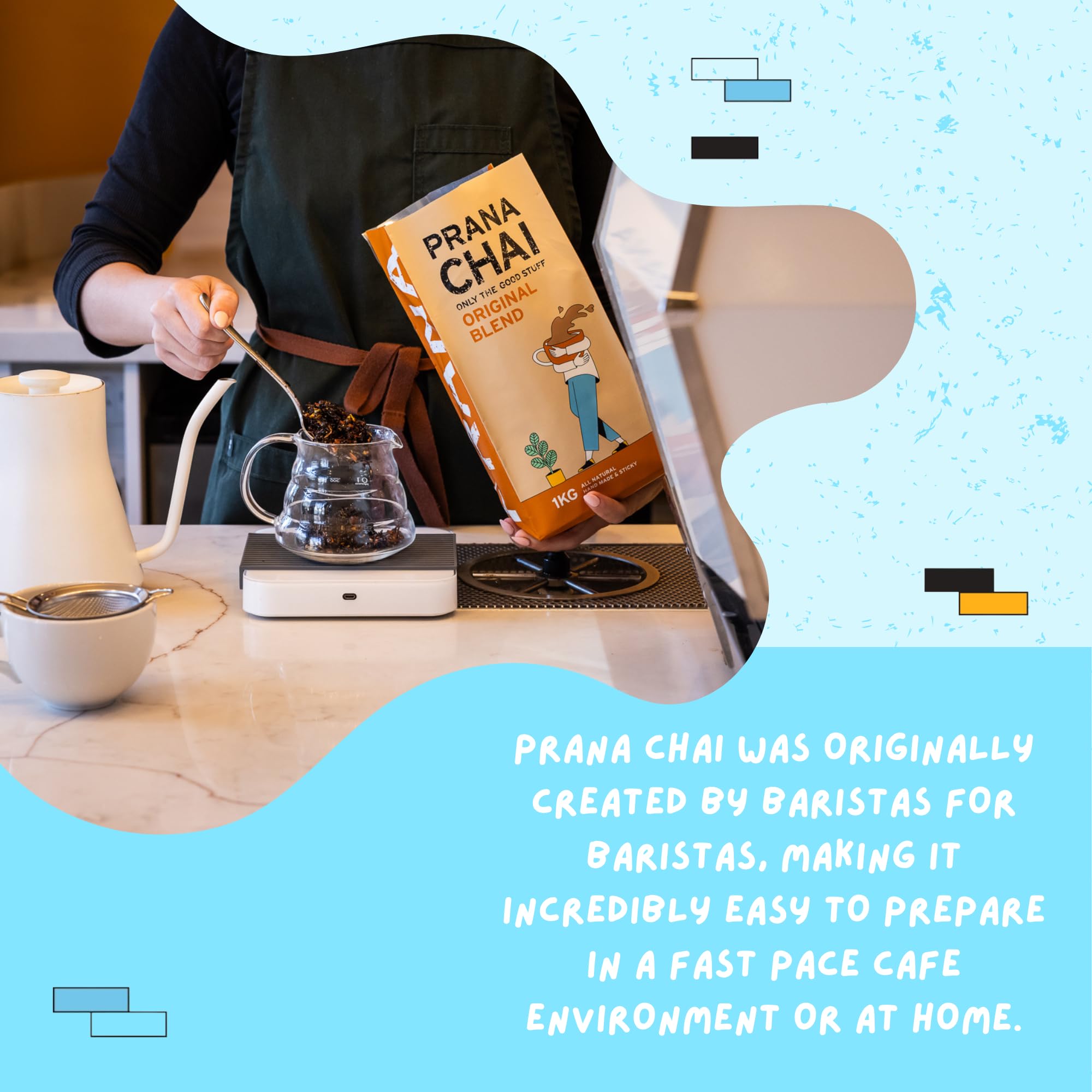 Prana Chai Original Masala Chai Tea - Australian Masala Loose Sticky Chai, 1000g