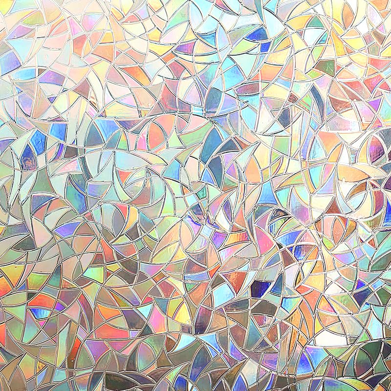 Transparent Rainbow Privacy Window Film – 17.5 x 78.7 inches, Reusable, No Residue