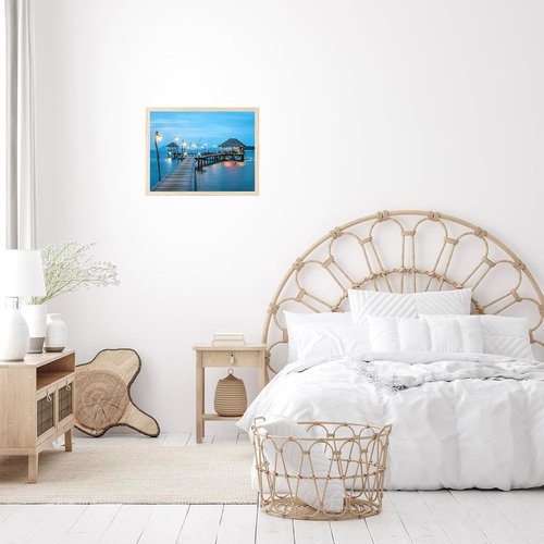 JCJMY 11x16 Picture Frame - Wall Mounting Horizontally or Vertically | Shatter-Resistant Plexiglass, Natural Finish