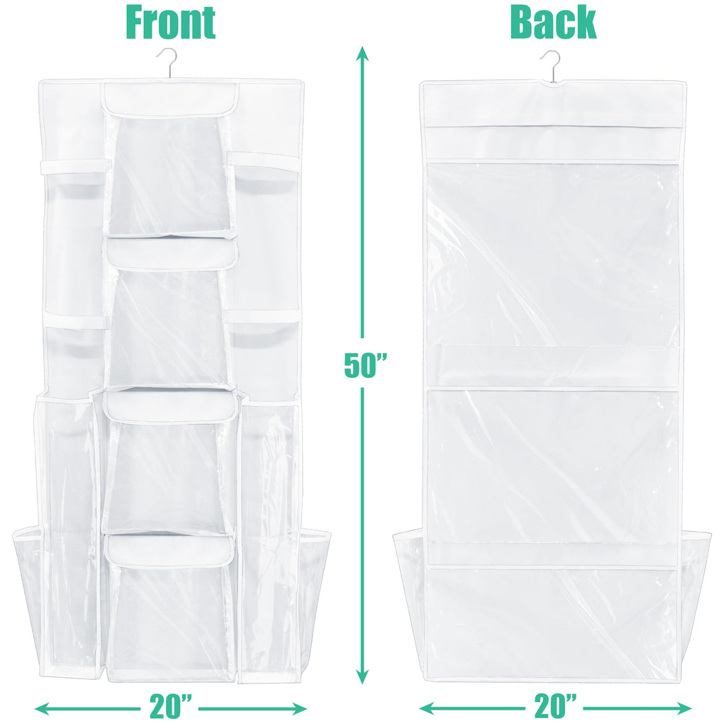 Simple Houseware Double-Sided Hanging Gift Wrap Organizer Storage Pockets, White (Set of 1)