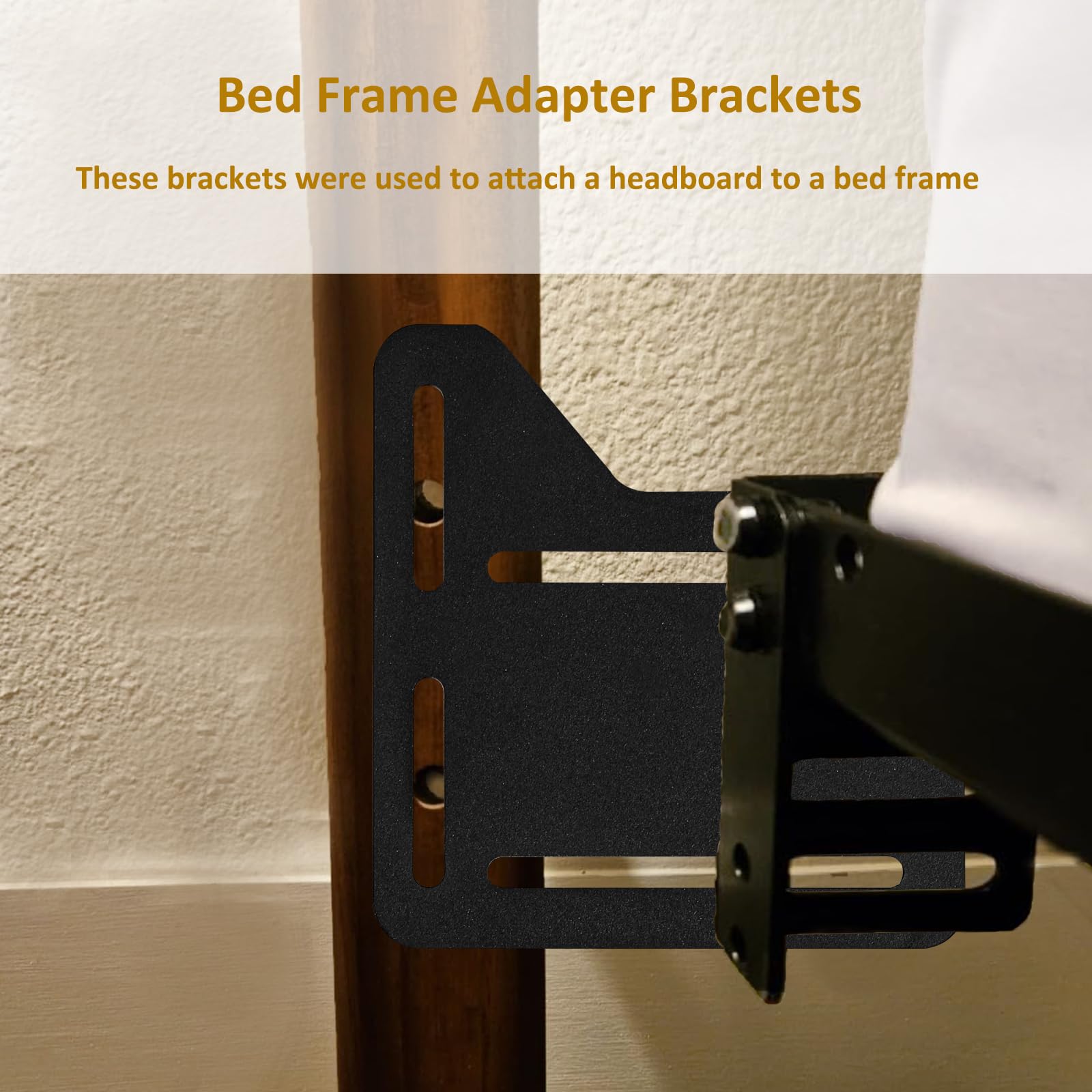 VANROUG 2 Pcs Bed Frame Brackets for Headboard, Bed Frame Adapter Connector, Bed Modification Plate, Bed Frame Conversion Kit, Headboard Attachment Bracket kit for Queen, King and Full Size Beds