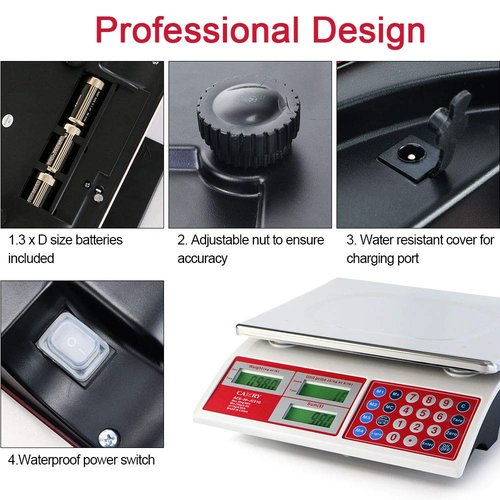 CAMRY Digital Price Computing Scale 66lb/30kg Commercial Produce Scale with Stainless Steel Platform and Green Backlight LCD Display for Meat, Fruit, Ideal for Deli, Farmers Markets, Restaurants