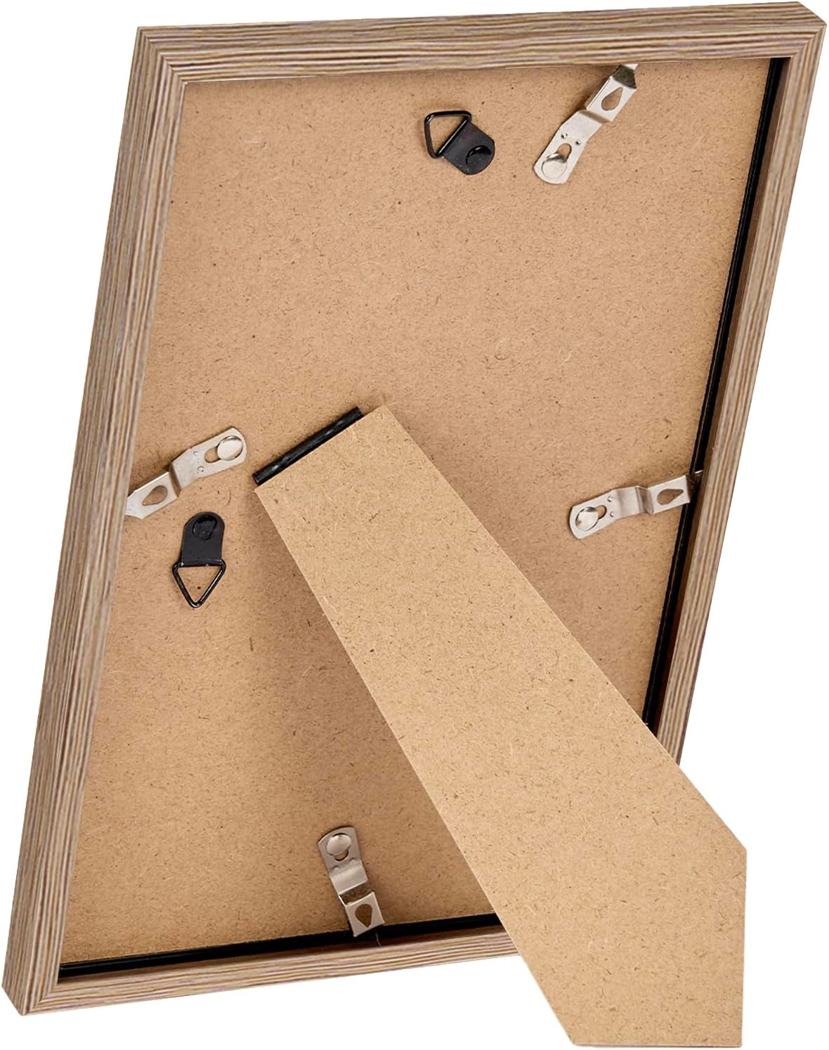 Skiennix 8x10 Picture Frame - Rustic Brown Wall Hanging & Tabletop Display with 5x7 Mat