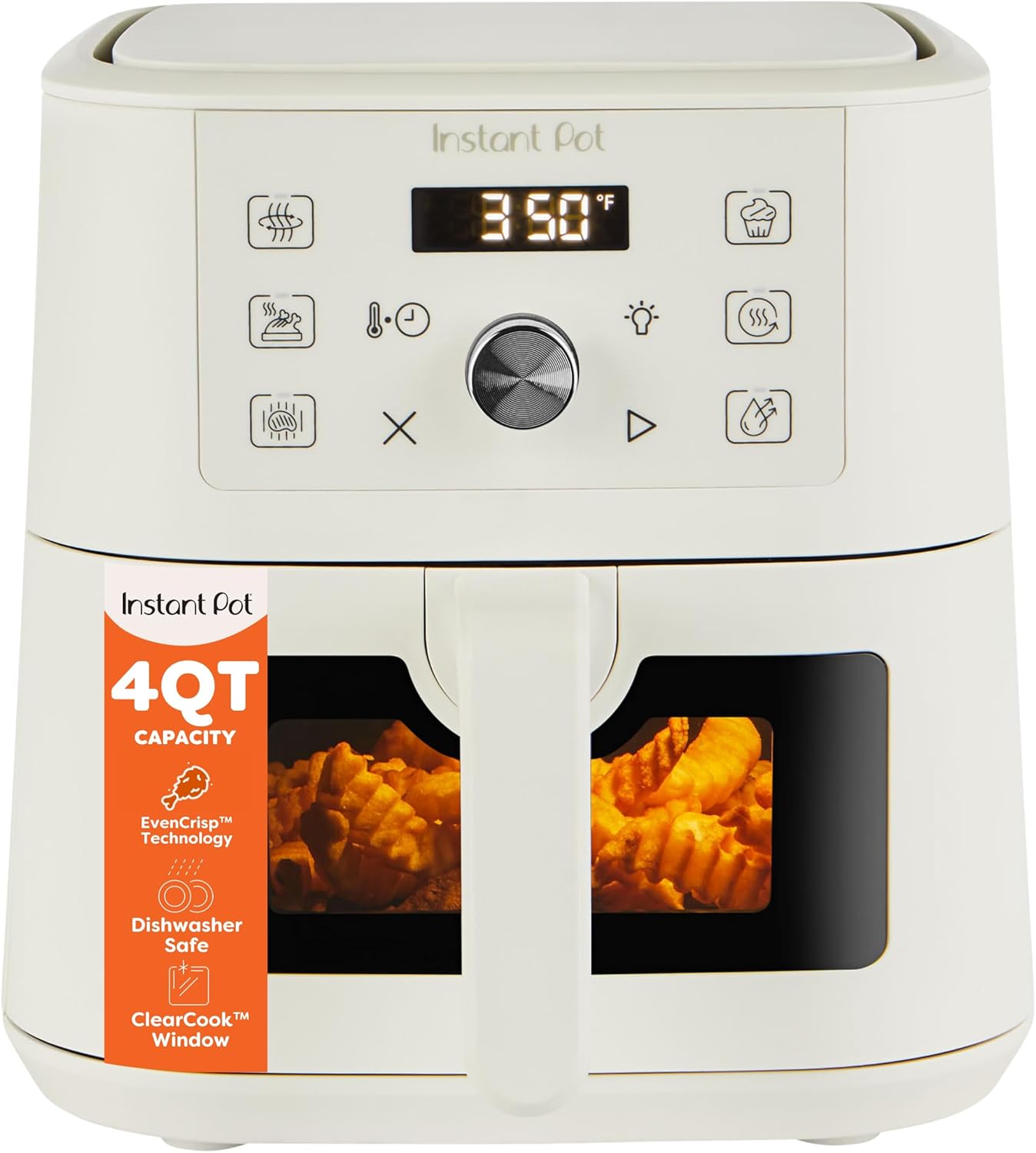 VORTEX Instant Pot 4Qt Mini Air Fryer - 6-in-1 Versatility with Custom Programs | Sea Salt Finish