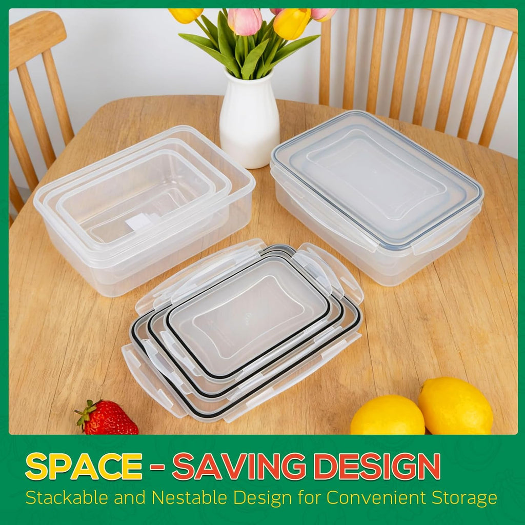 Skiennix 6 Pack Large Food Storage Containers - BPA-Free, Airtight & Leakproof, 85oz/50oz/34oz Sizes