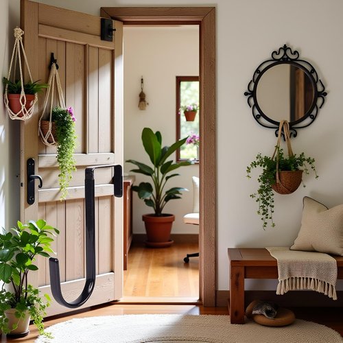 Black Wreath Hanger - Durable Carbon Steel Door Hook for Fall & Christmas Decor | 5-Inch Height