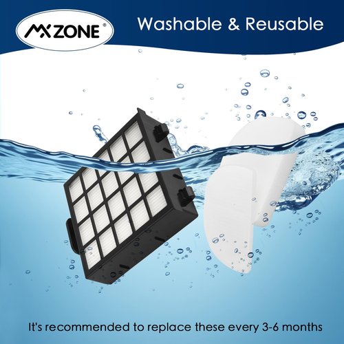 AZ4002 Replacement filter for Shark POWERDETECT Upright Vacuum Cleaner AZ4000 AZ4002 AZ4000C, Compare to Part # XHFAZ4000# XFFKAZ4000, 2 Pack Hepa Filters+ 4 Pack Foam & Felt Filters