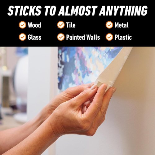 Gorilla Mounting Putty - Non-Toxic, Removable & Repositionable Wall Putty | Natural Tan, 84 Pre-Cut Squares (Pack of 3)