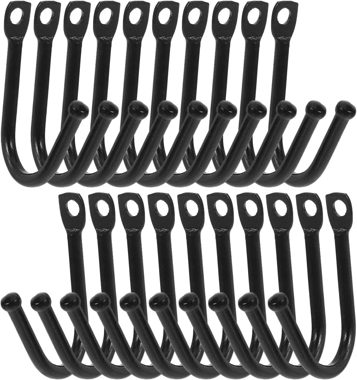 POPETPOP Heavy Duty Garage Hooks - 20pcs Steel Tool Organizer for Extension Cords & Bags | Wall Mount, Black