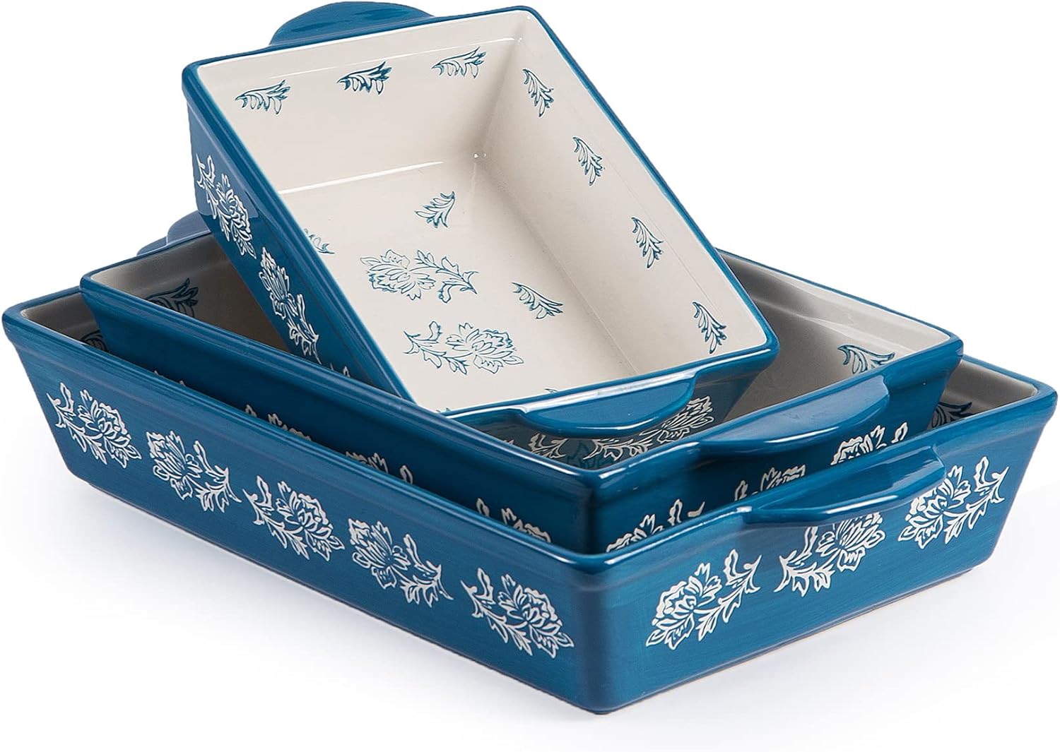 Wisenvoy Ceramic Baking Dish Set - 3-Piece Lasagna & Casserole Bakeware | Durable & Stylish Design
