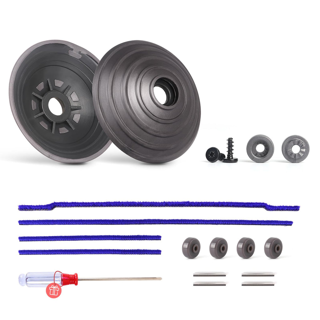 WYWY.Wide Ball Wheel +Plush Strips +Head Roller Set Compatible with Dyson V6 V7 V8 V10 V11 DC62 Vacuum Cleaner Head Parts 35W 50W Direct Drive Cleaner Accessories