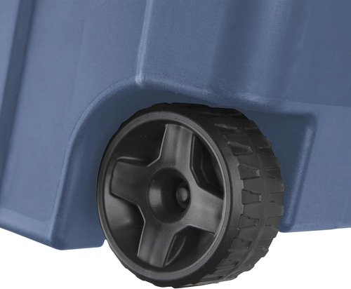 Heavy-Duty Wheeled Storage Totes - Blue Industrial Containers with Latching Lid | 40 Gallon Capacity, 2 Pack