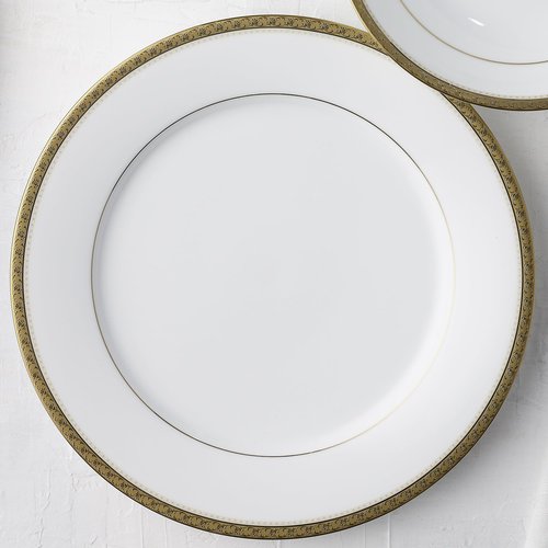 Noritake Charlotta Gold Set of 4 Dinner Plates, 10 1/2"
